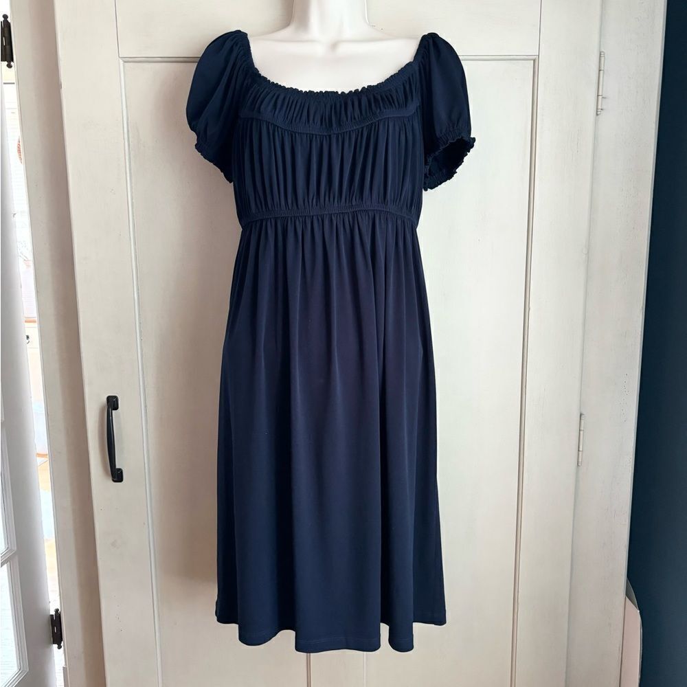 Boston Proper Navy Blue Dress 10 - Picture 8 of 9